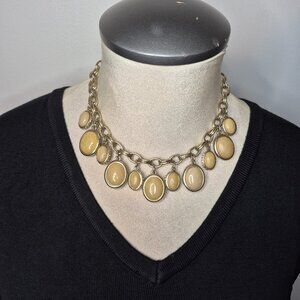 Ann Taylor Beige Double Cabochon Statement Necklace